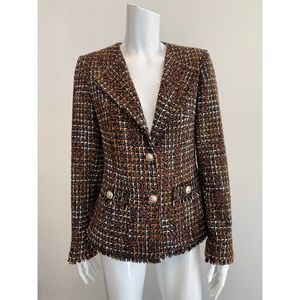 KARL LAGERFELD PARIS Blazer Tweed w. Fringe Detail